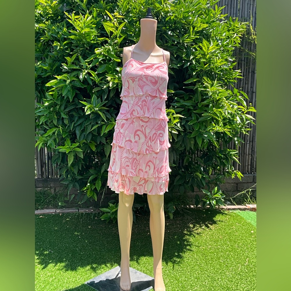 EVA BLUE Pink Ruffle mini dress 8